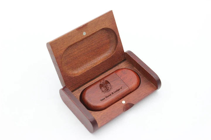 32nd Degree Scottish Rite USB Flash Drives - Wings Down Various Wood Colors - Bricks Masons