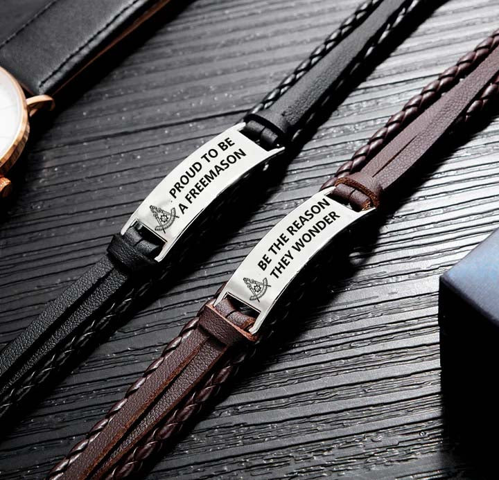 Past Master Blue Lodge California Regulation Bracelet - Black & Brown - Bricks Masons