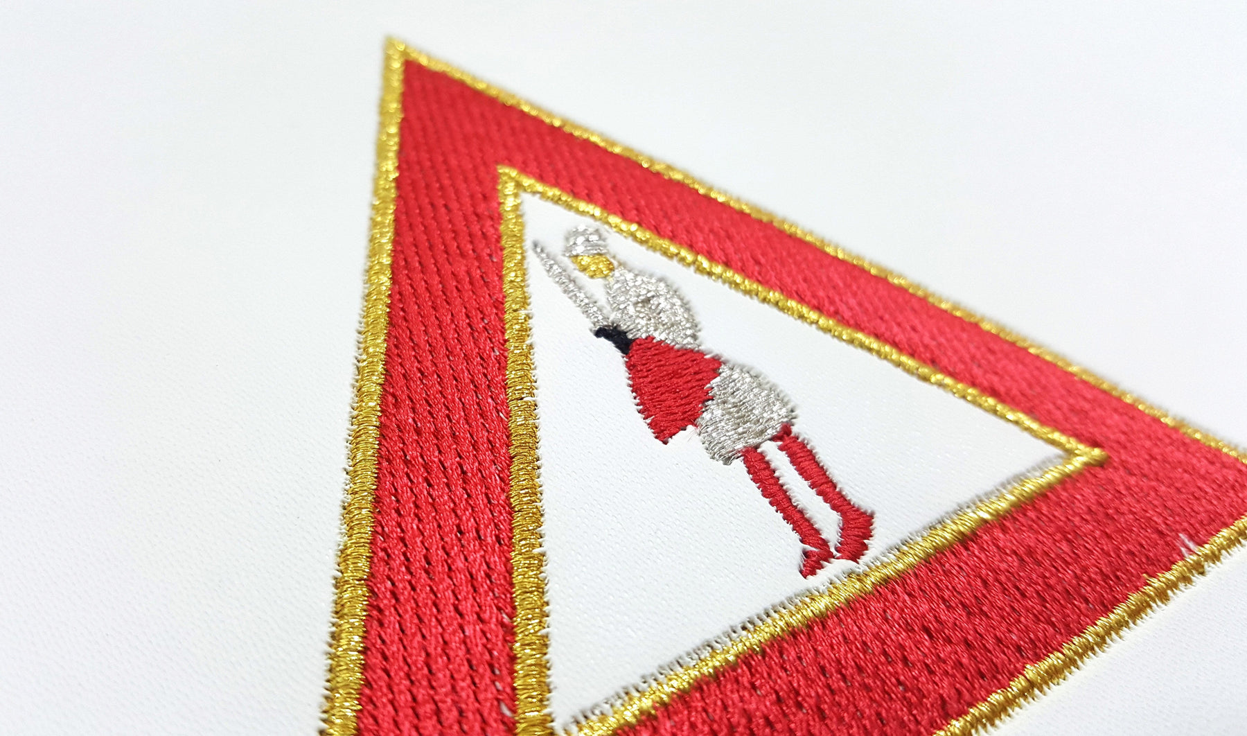 Captain of Host Royal Arch Chapter Apron - Red Machine Embroidery - Bricks Masons