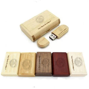 Grand Master Blue Lodge USB Flash Drives - Various Wood Colors - Bricks Masons