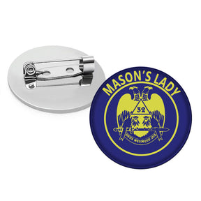 32nd Degree Scottish Rite Brooch - Wings Down Mason's Lady - Bricks Masons