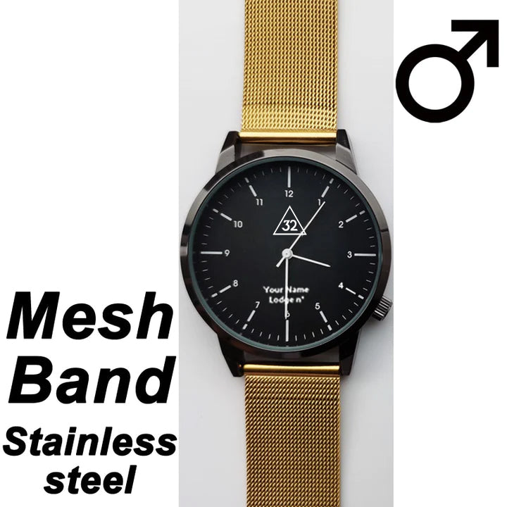 32nd Degree Scottish Rite Wristwatch - Various Colors - Bricks Masons