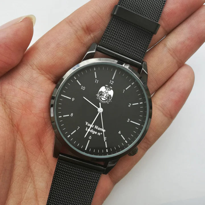 32nd Degree Scottish Rite Wristwatch - Wings Down Various Colors - Bricks Masons