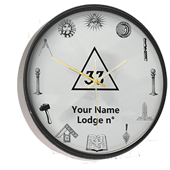 33rd Degree Scottish Rite Clock - Frame with LED - Bricks Masons