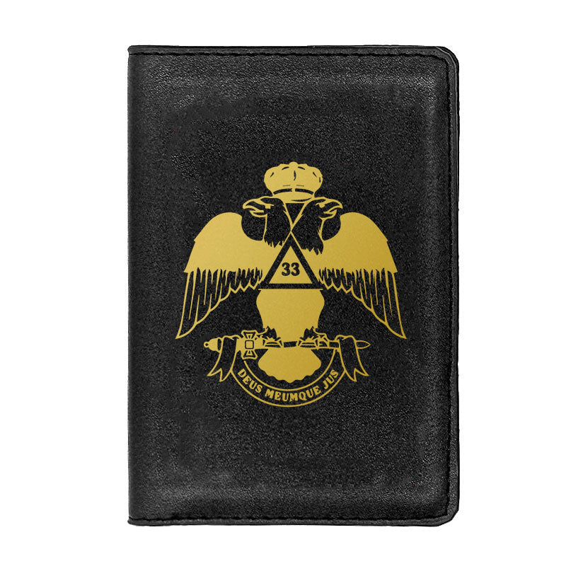 33rd Degree Scottish Rite Wallet - Wings Down Black & Brown - Bricks Masons