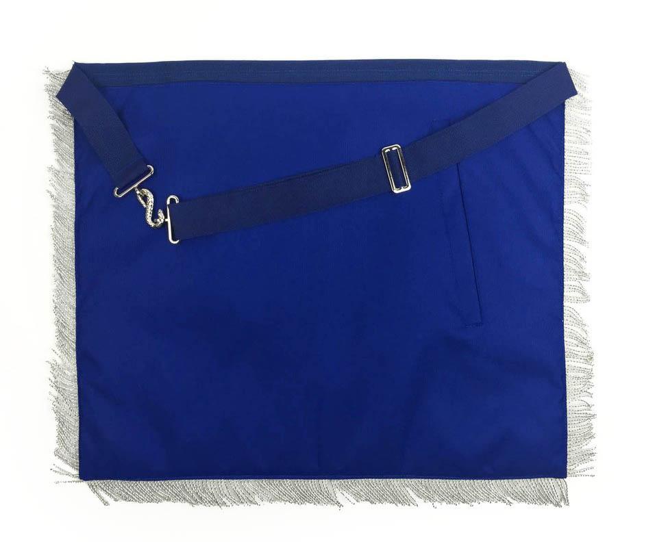 Master Mason Blue Lodge Apron - Navy Blue with Silver Fringe - Bricks Masons