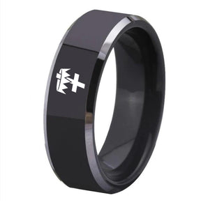 Knights Templar Commandery Ring - Black Tungsten Carbide - Bricks Masons