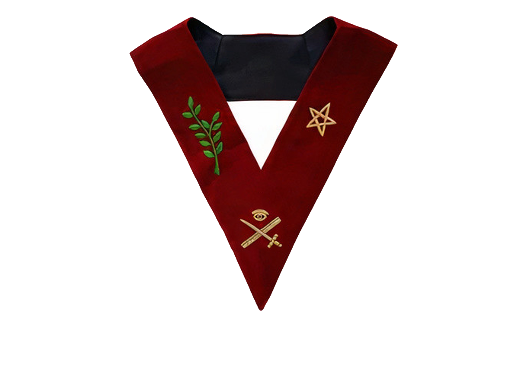 Expert Scottish Rite Officer Collar - Maroon Velvet - Bricks Masons