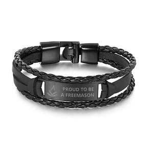 Past Master Blue Lodge Bracelet - Black & Brown - Bricks Masons