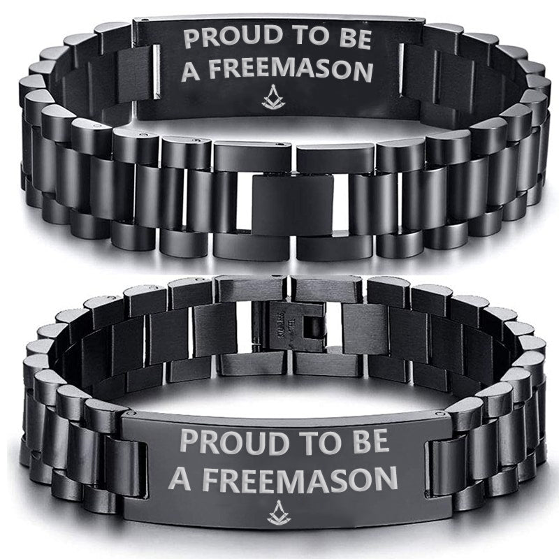 Past Master Blue Lodge Bracelet - Stainless Steel - Bricks Masons