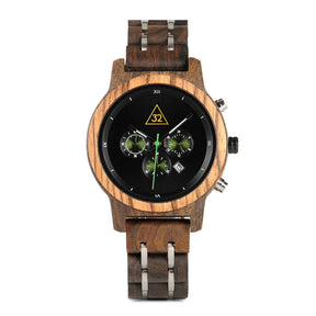 32nd Degree Scottish Rite Wristwatch - Various Wood Colors - Bricks Masons