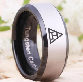 Royal Arch Chapter Ring - Black Beveled Tungsten - Bricks Masons