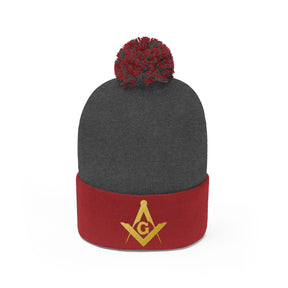 Master Mason Blue Lodge Beanie - Pom Pom in Various Colors - Bricks Masons