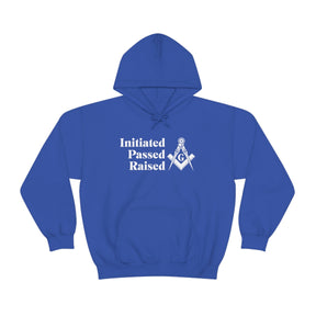 Master Mason Blue Lodge Hoodie - Initiated Passed Raised - Bricks Masons