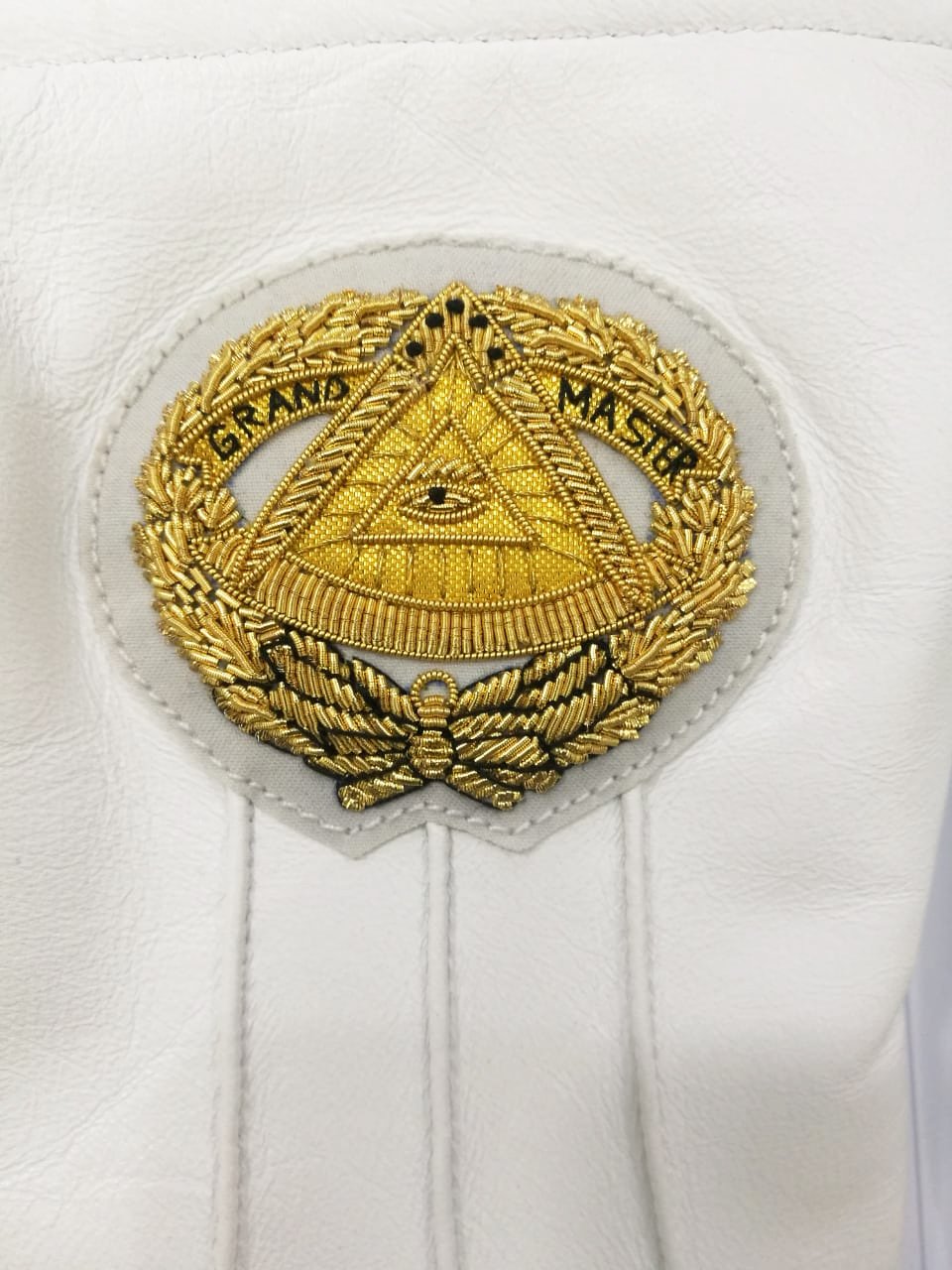Soft Leather Masonic Gloves Grand Master Bullion Embroidery - Bricks Masons