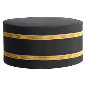 Knights Templar Commandery Crown Cap - Black With Double Braid - Bricks Masons