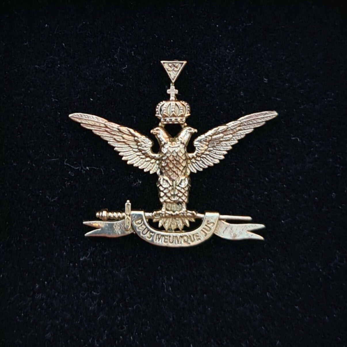 Scottish Rite Masonic Lapel Pin – Double Headed Eagle Wings Up - Bricks Masons