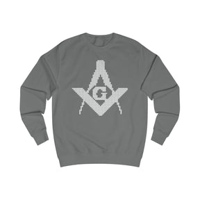 Master Mason Blue Lodge Sweatshirt - Black Christmas Ugly Square and Compass G - Bricks Masons