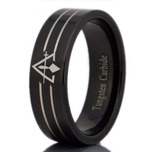 Council  Ring - Black Tungsten - Bricks Masons
