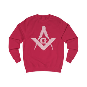 Master Mason Blue Lodge Sweatshirt - Black Christmas Ugly Square and Compass G - Bricks Masons