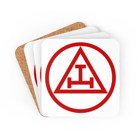 Royal Arch Chapter Coaster - White & Red - Bricks Masons