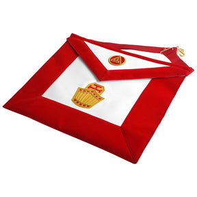 High Priest Royal Arch Chapter Apron - Red Velvet & Gold Embroidery - Bricks Masons