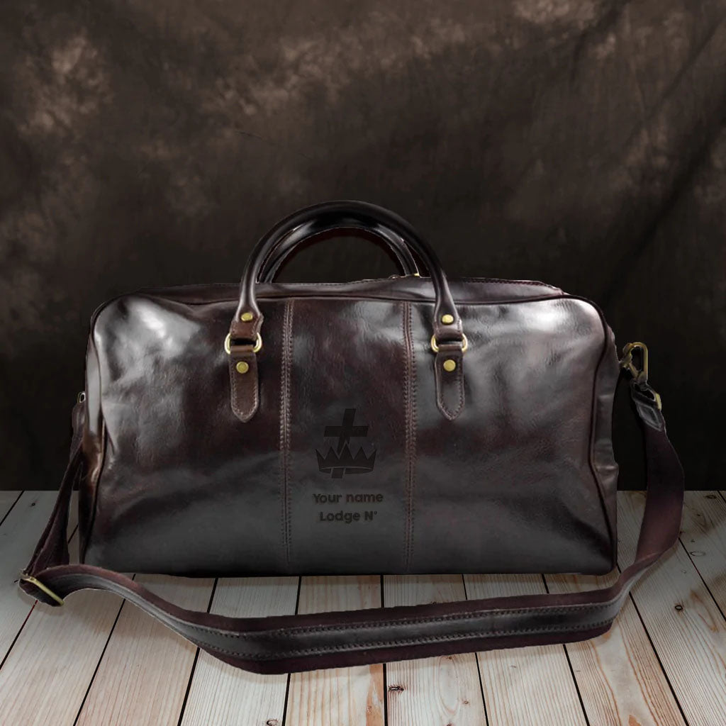 Knights Templar Travel Bag - Genuine Leather - Bricks Masons