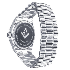 Masonic Iced Out Metallic Watch - Bricks Masons