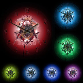 Master Mason Blue Lodge Clock - Eye of Providence LED - Bricks Masons