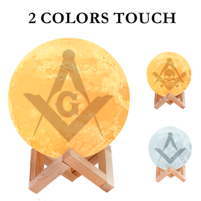 Master Mason Blue Lodge Lamp - 3D Moon Various Colors - Bricks Masons