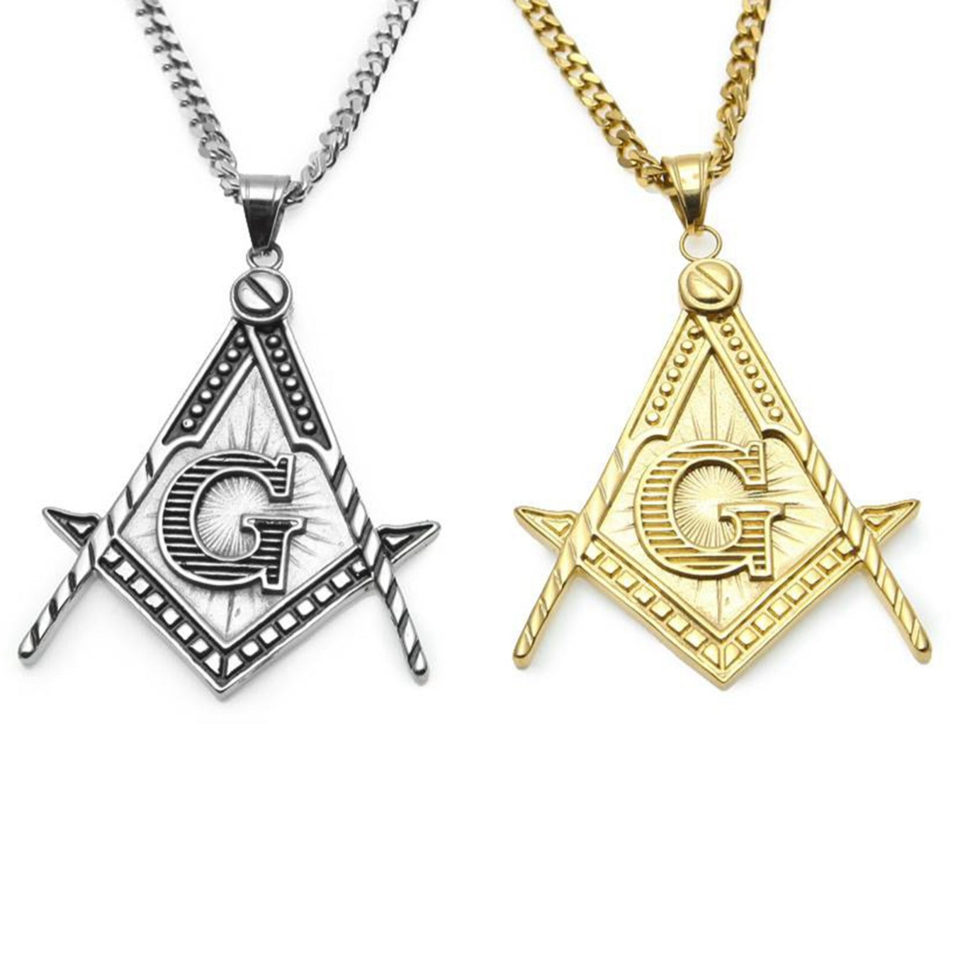 Master Mason Blue Lodge Necklace - Various Titanium Steel Colors - Bricks Masons