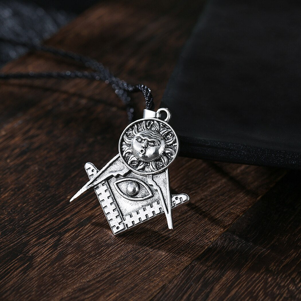 Master Mason Necklace - Solar System Symbol Pendant - Bricks Masons