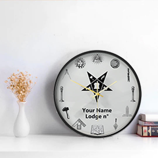 OES Clock - Frame with LED - Bricks Masons