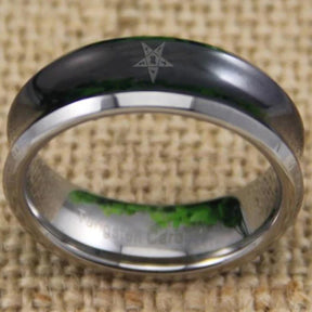 OES Ring - Black Silver Edges - Bricks Masons