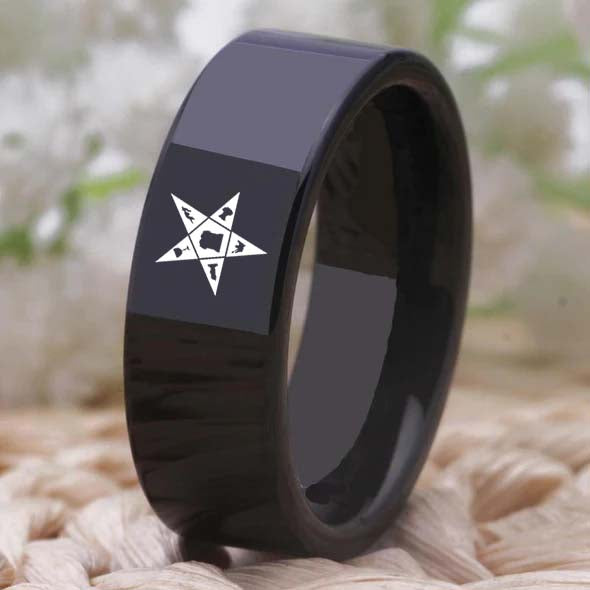 OES Ring - Black Tungsten - Bricks Masons