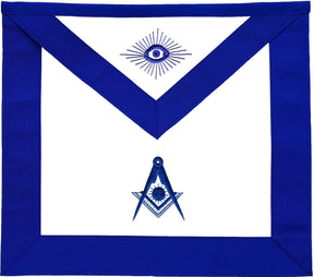 Officers Blue Lodge Officer Apron Set - Blue Ribbon Machine Embroidery (Set of 19) - Bricks Masons