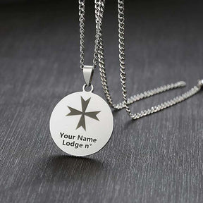 Order Of Malta Commandery Necklace - Various Stainless Steel Colors - Bricks Masons