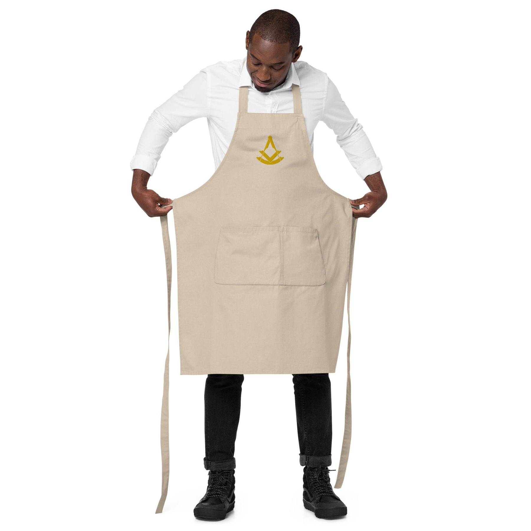 Past Master Blue Lodge Kitchen Apron - Various Organic Cotton Colors - Bricks Masons