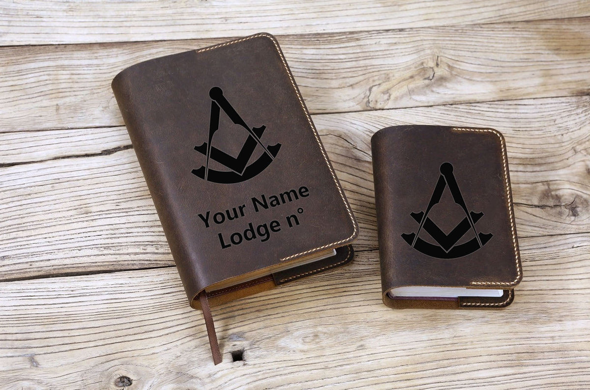 Past Master Blue Lodge Book Cover - Leather - Bricks Masons