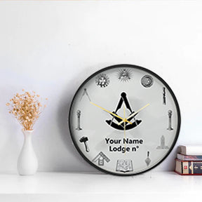 Past Master Blue Lodge Clock - Frame with LED - Bricks Masons