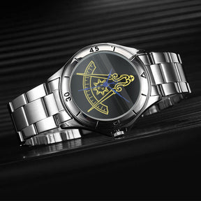 Past Master Blue Lodge California Regulation Wristwatch - Stainless Steel - Bricks Masons