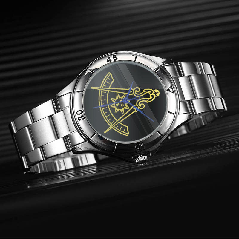 Past Master Blue Lodge California Regulation Wristwatch - Stainless Steel - Bricks Masons