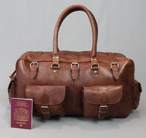 33rd Degree Scottish Rite Travel Bag - Conker Brown Leather - Bricks Masons